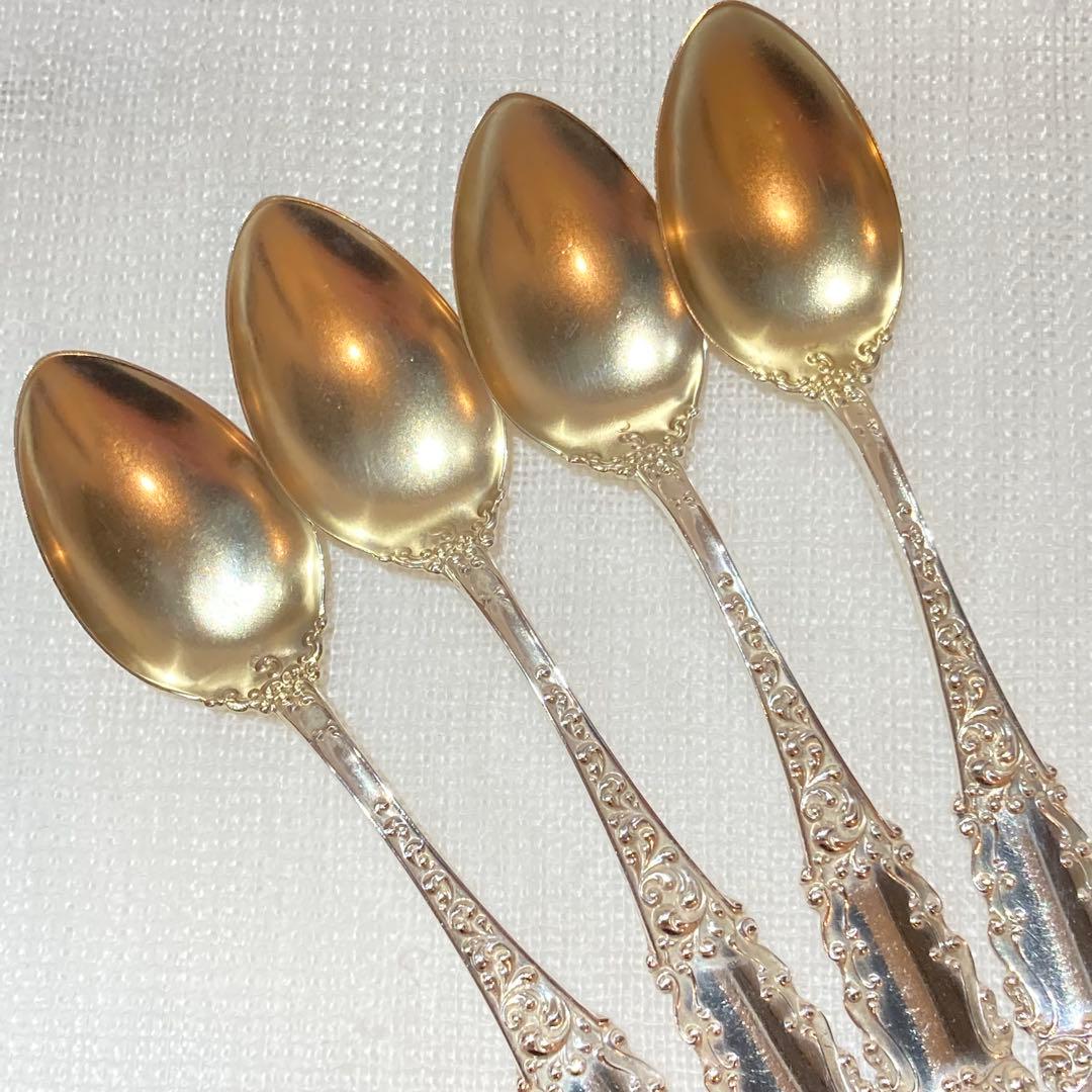 86 純銀豪華装飾モカスプーン4本セット