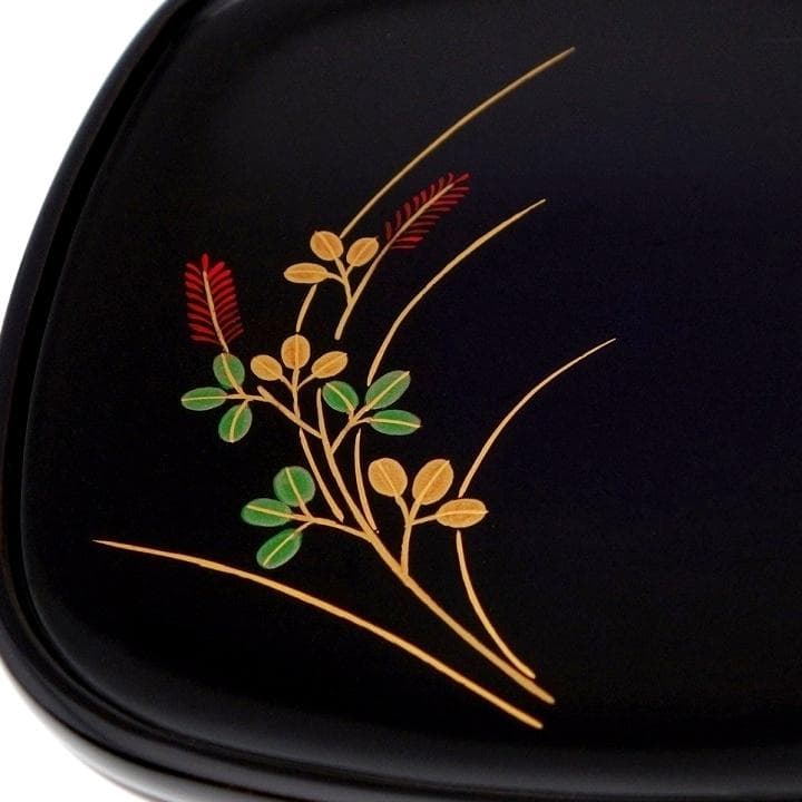 輪島塗 金手描蒔絵 花絵変わり 銘々皿 塩安製 5客セット