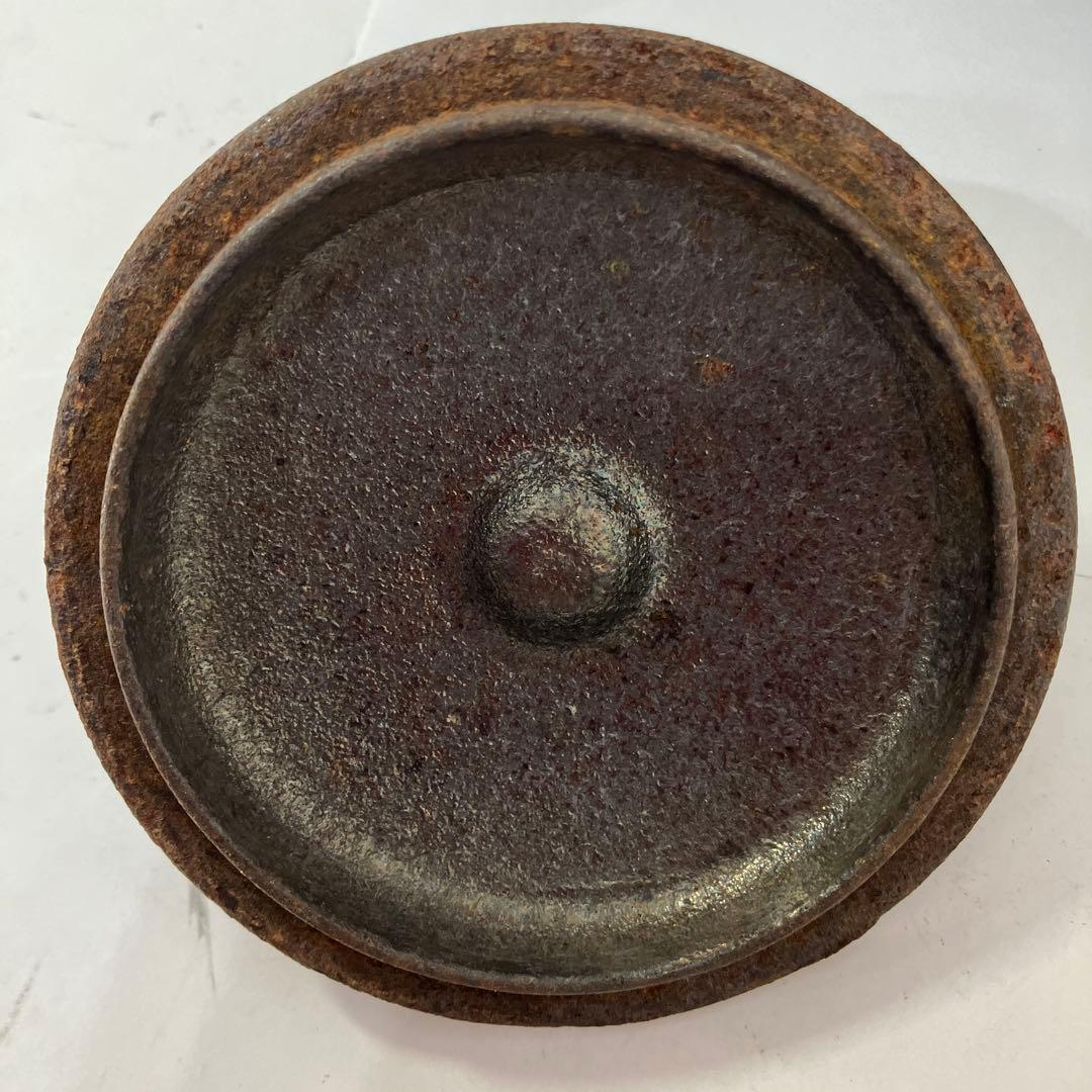 アンティーク　鉄製急須 ダークブラウン 丸形