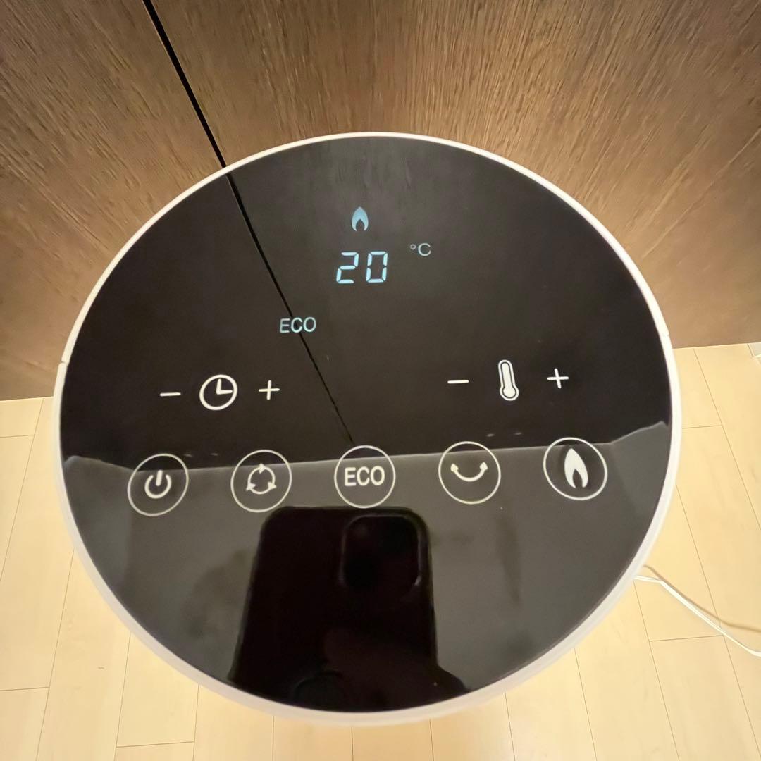 アンドデコ 暖炉調照明付き セラミック ファンヒーター lcht02-wh