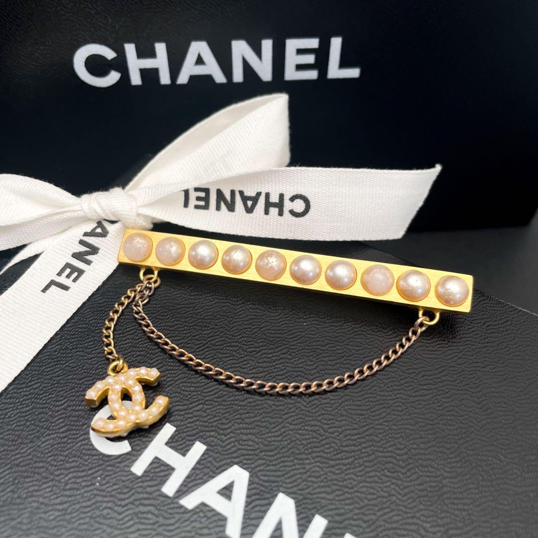 シャネル ココマーク フェイク パール ブローチ ゴールド コサージュ 01A