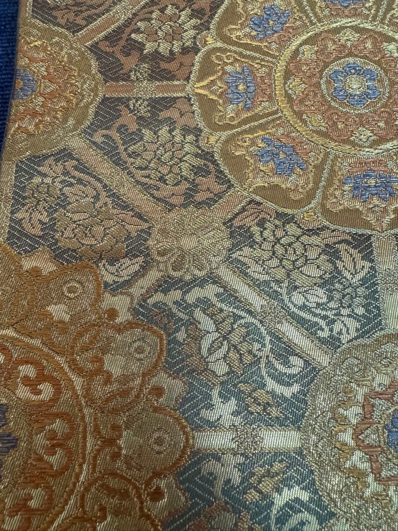 1939 袋帯 古代彫金紋  西陣織   金糸　高級上質上品　約440cm未使用