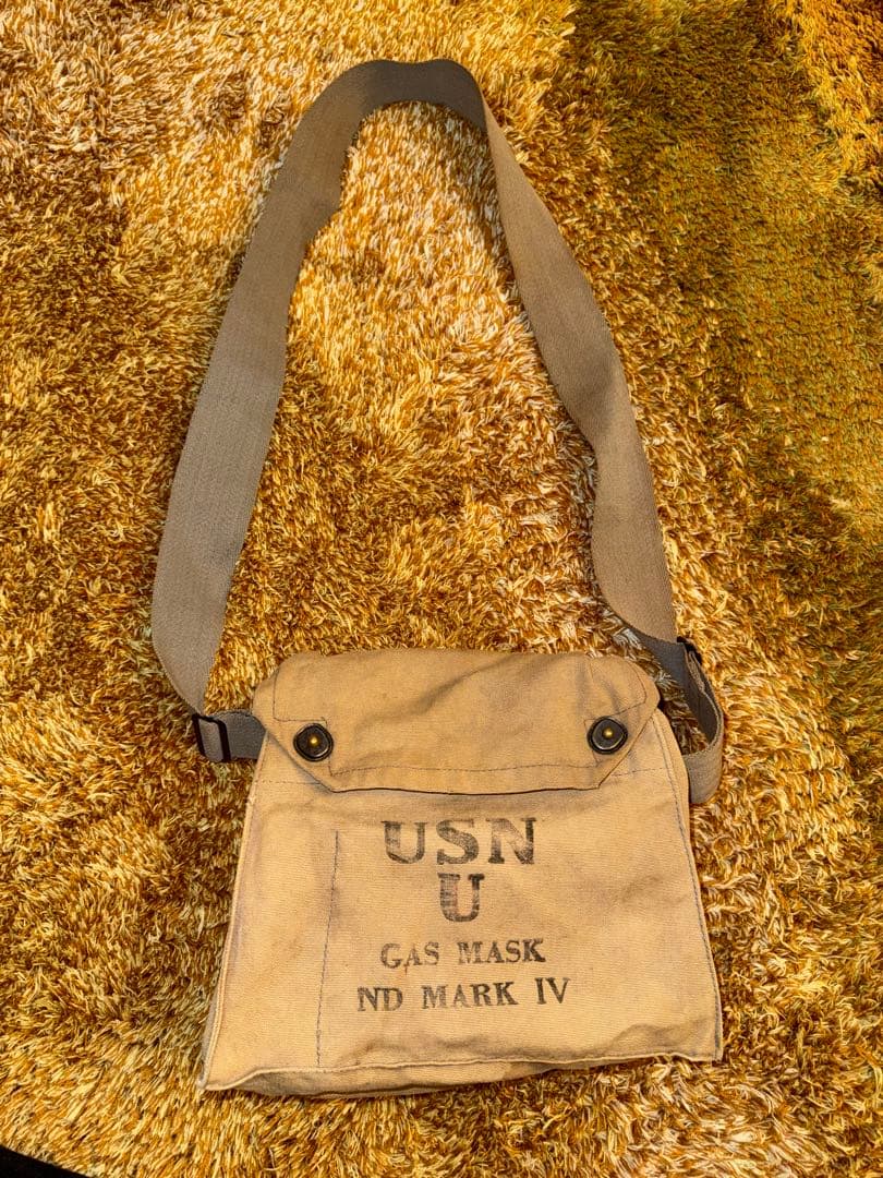 希少 40s USN NAVY 海軍 ガスマスクバッグ Ⅳ ショルダーバッグ
