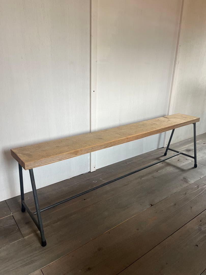 アイアン　ベンチ　幅約138cm 足場板（古材）