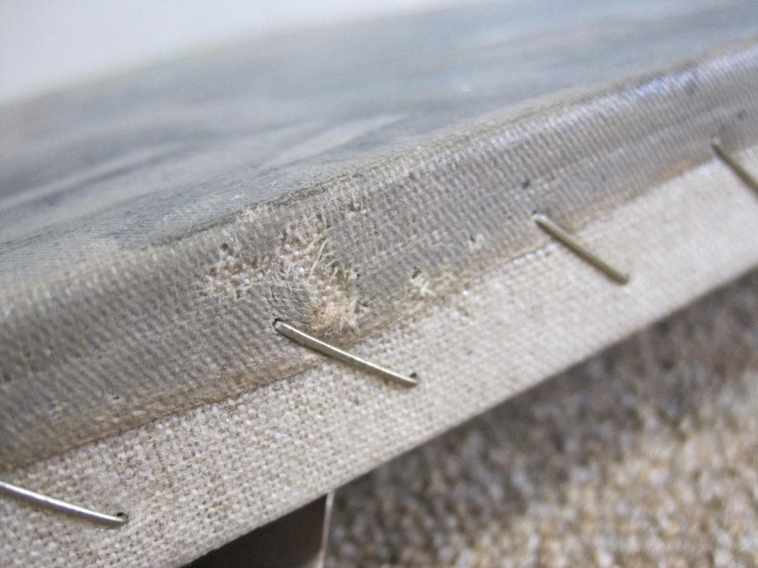 作者不詳 古い油絵 自然 滝 森 年代詳細不明 修復済み