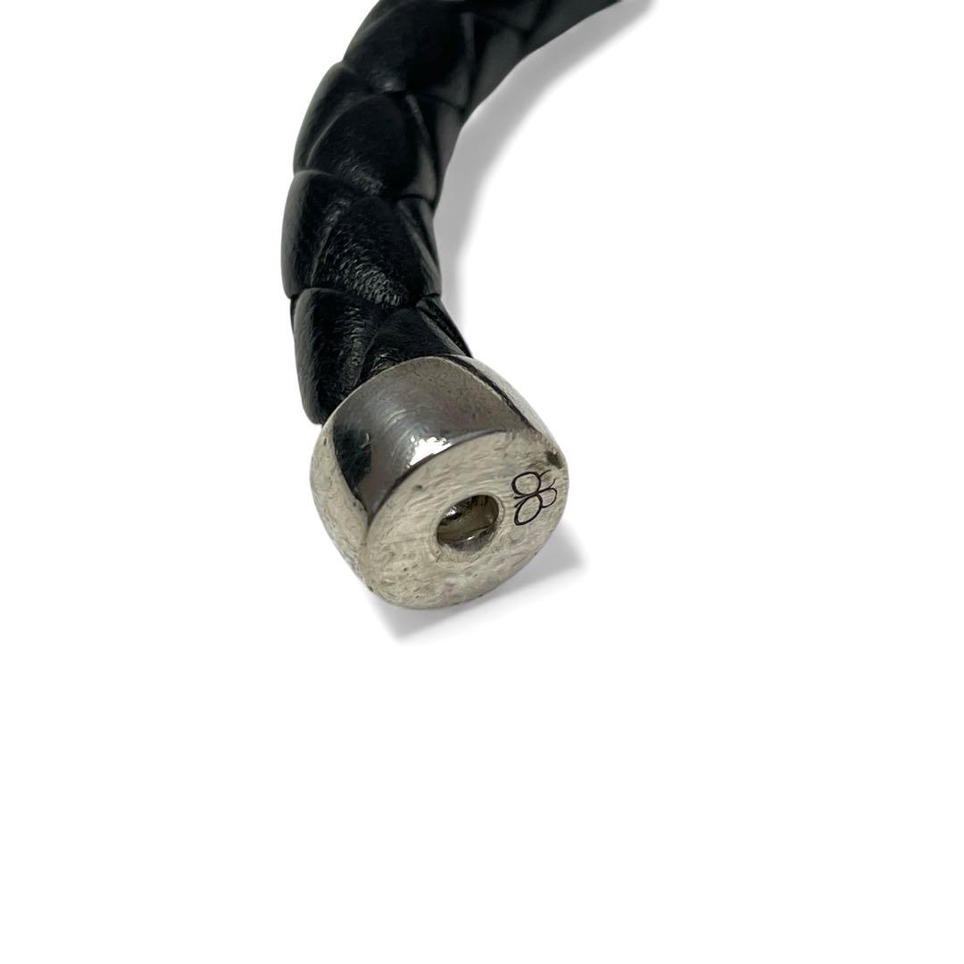 ボッテガヴェネタ 本革×SV925 編み込みブレスレット