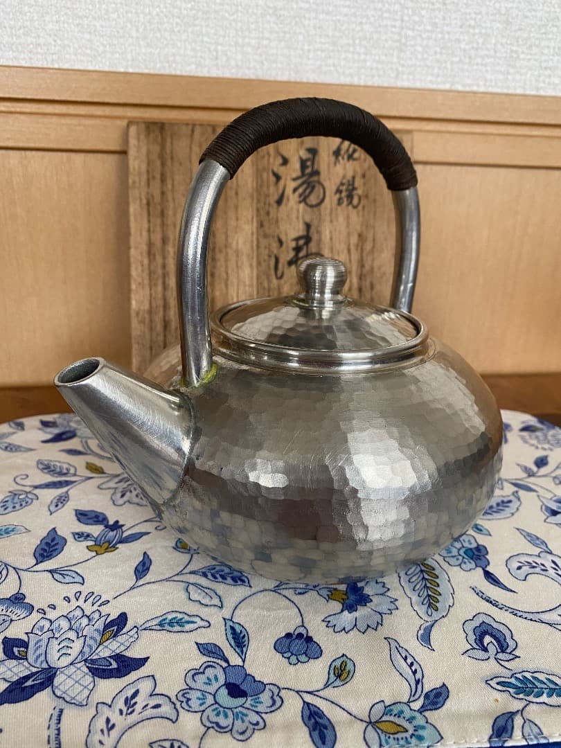 25日迄 ¥45,000からお値下げ中　純錫（540g）　湯沸かし　茶道具