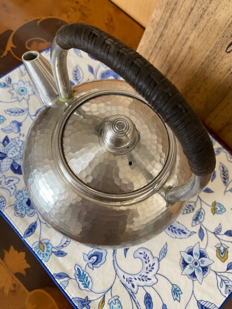 25日迄 ¥45,000からお値下げ中　純錫（540g）　湯沸かし　茶道具