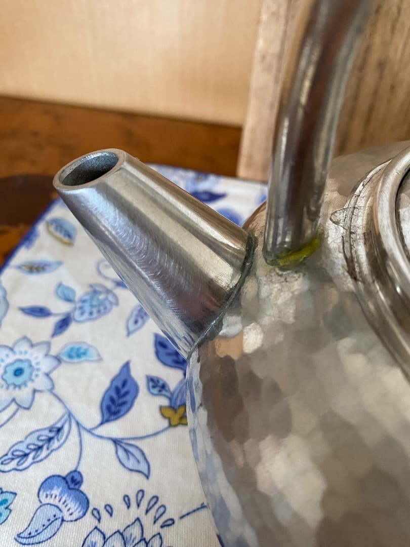 25日迄 ¥45,000からお値下げ中　純錫（540g）　湯沸かし　茶道具