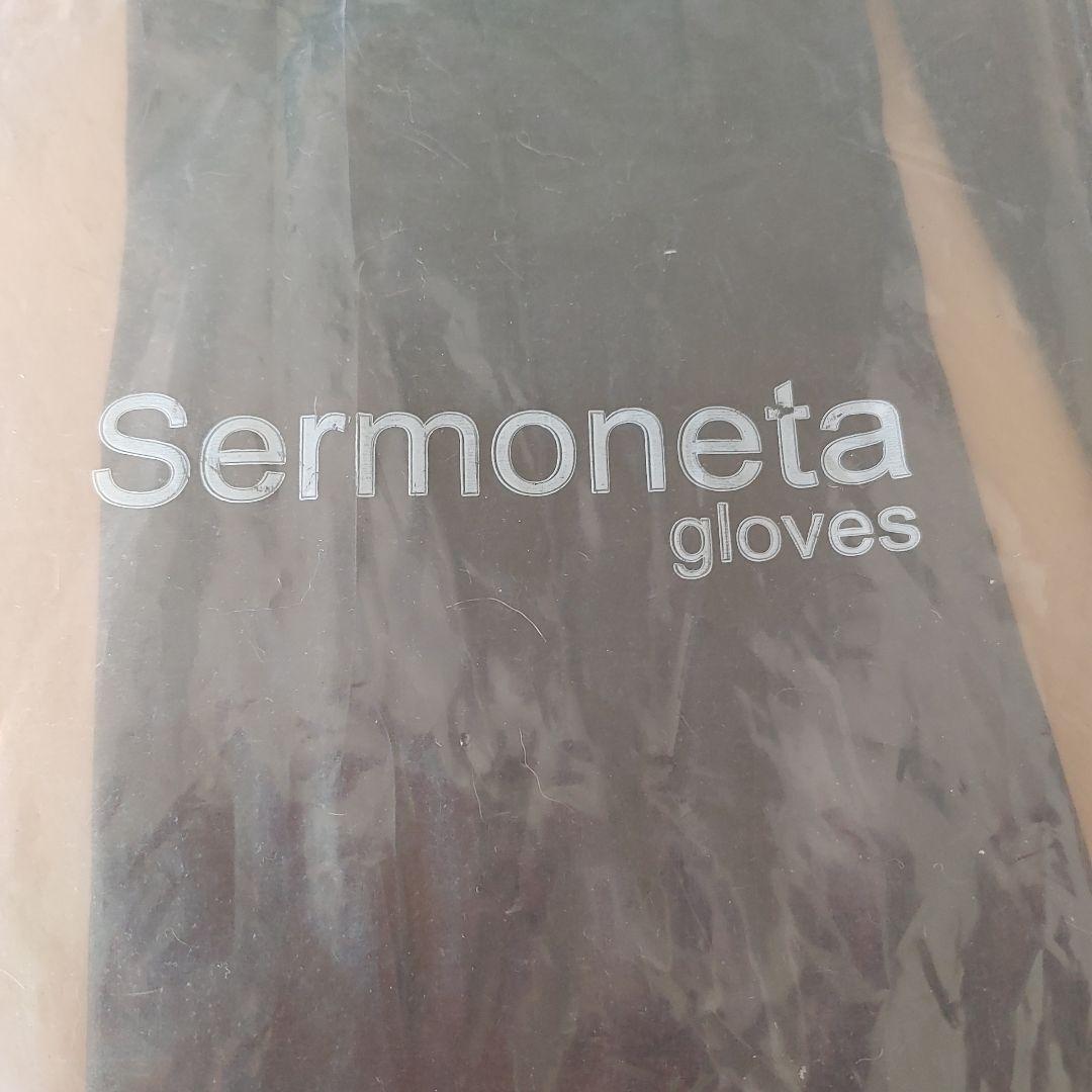 sermoneta glovesスエード本革　黒手袋（内側カシミア）