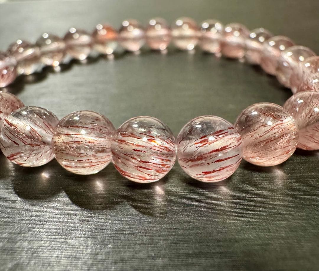 スーパーセブン レッドゲーサイトインクォーツ 7mm 天然石 ブレスレット