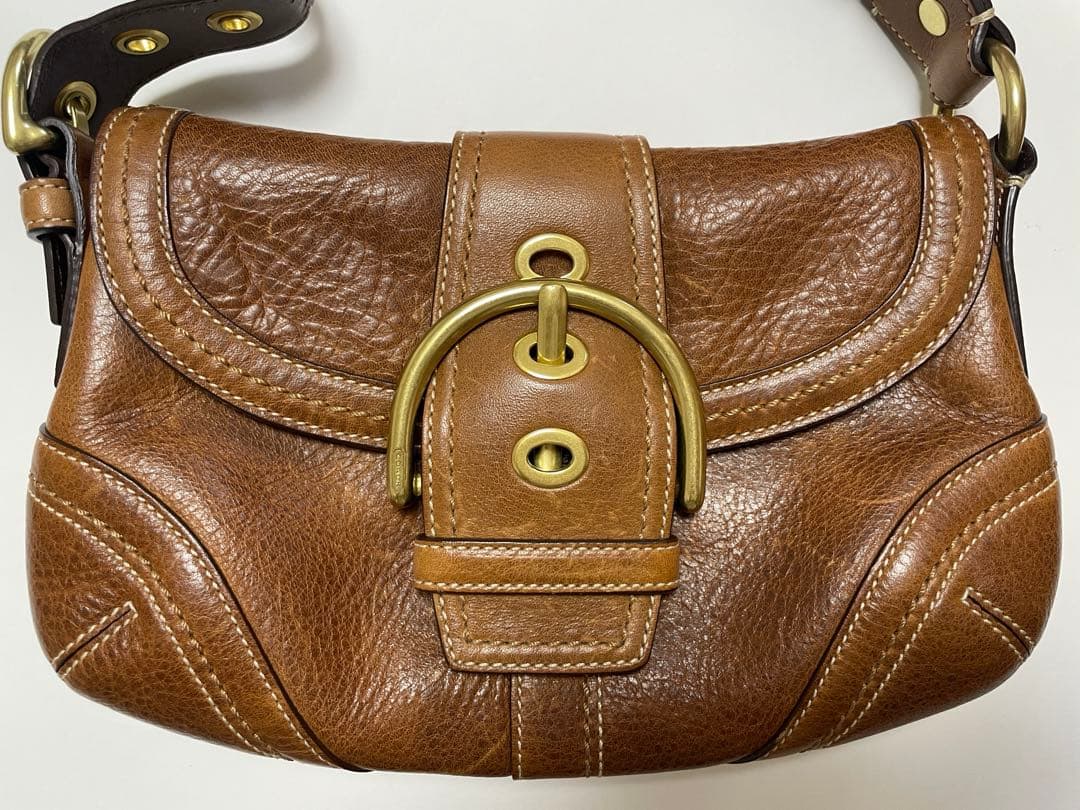COACH 本革 ハンドバッグ ブラウン キャメル 茶色　通勤　お出かけ