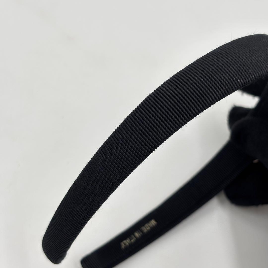 フェラガモ ヴァラリボン カチューシャ ラインストーン キャンバス ブラック