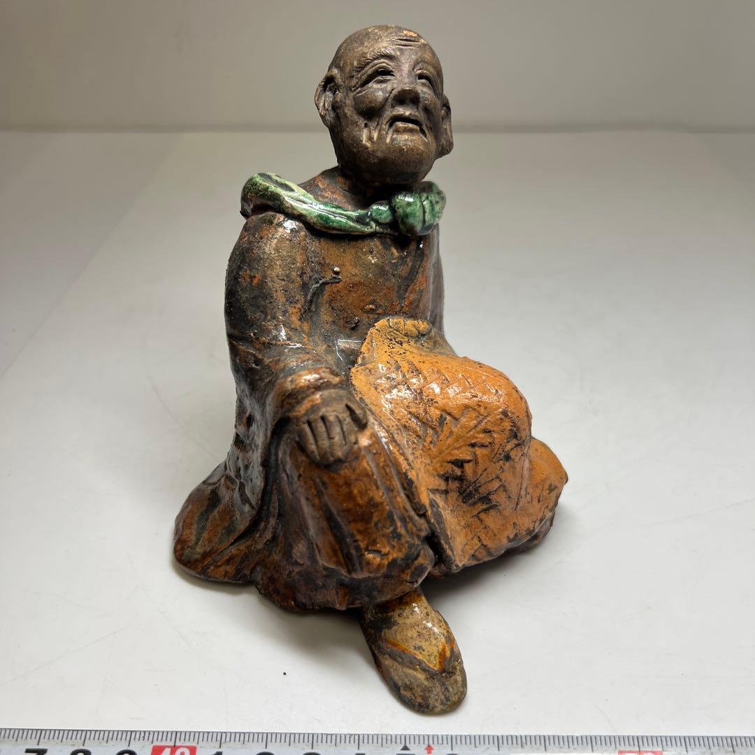 真清水蔵六　西行像　木箱付　高さ13㎝東Y7-0512①タサチ