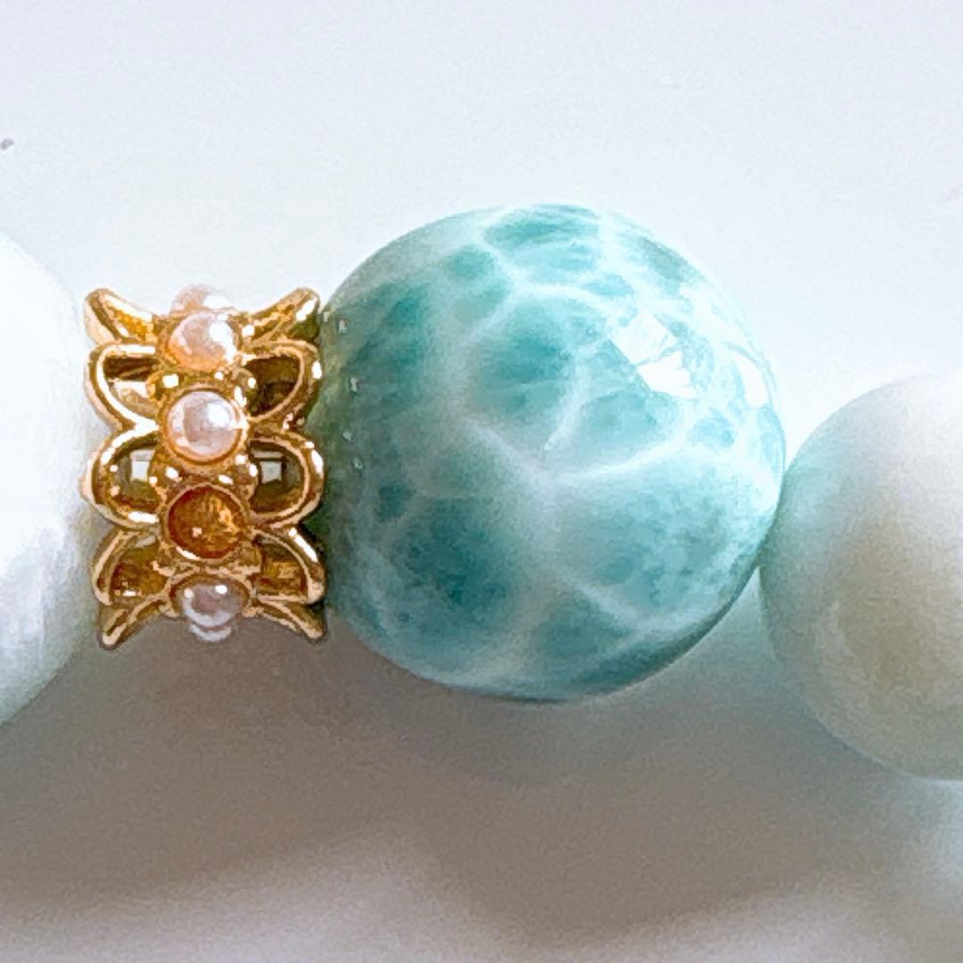 Berry様♥️ラリマー 大玉16.6mm＆ブルートパーズ天然石ブレスレット