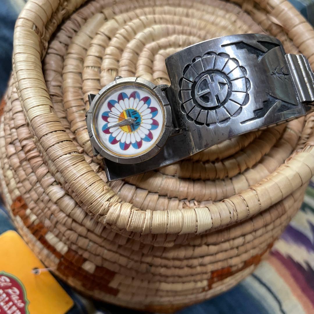 インディアンジュエリー　ホピ族　サンフェイスウォッチベルト