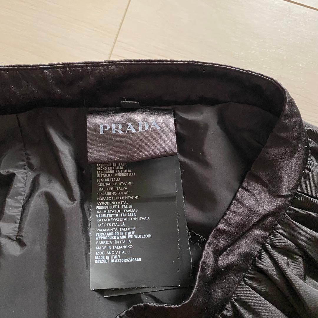 PRADA 黒 フレアスカート ひざ丈 38