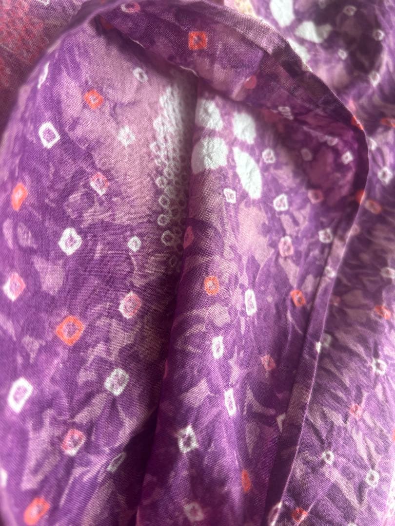 セール中❣️ 希少な色　きれいめ赤紫 有松　絞り　高級　浴衣 紫陽花　手縫い