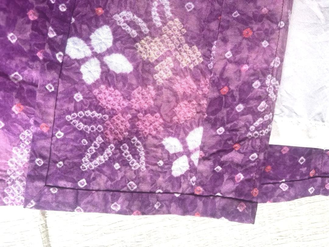 セール中❣️ 希少な色　きれいめ赤紫 有松　絞り　高級　浴衣 紫陽花　手縫い