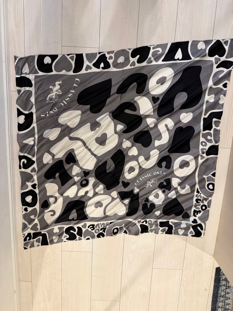 小物 PORTER CLASSIC SILK SCARF(GRAY(LOVE))
