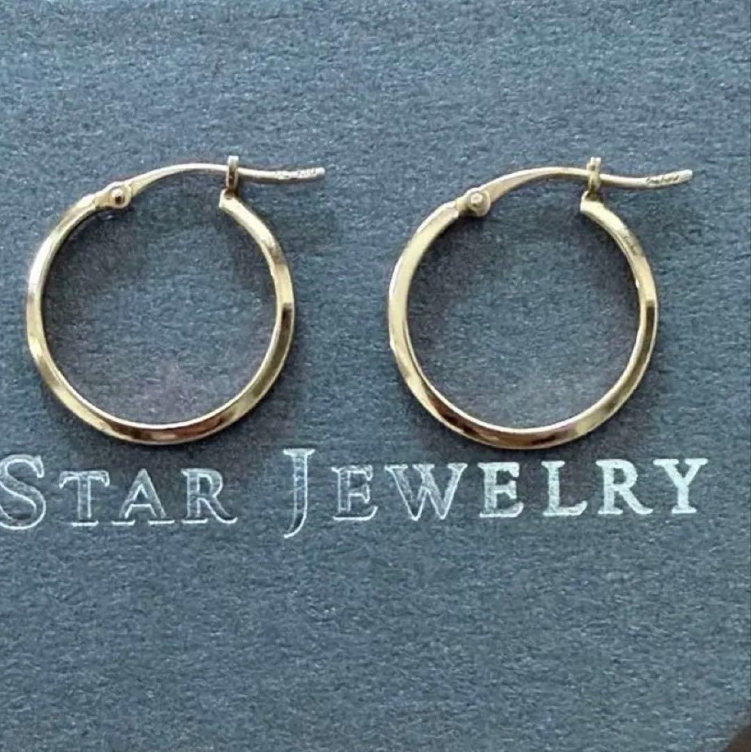 スタージュエリー ✨k10⭐︎フープピアスGOLD 直径約1.7センチ
