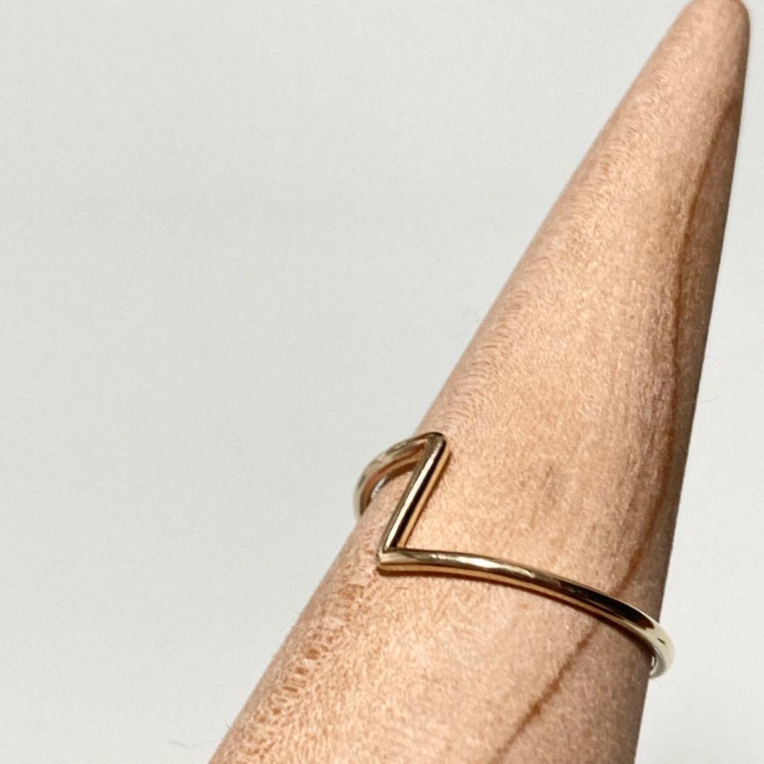 L&Co. K10YG ミニマル デザインリング 11号