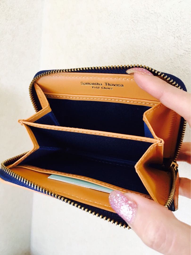 サマンサタバサ プチチョイス　ネイビー紺キャメル　カードケース　ケース新品
