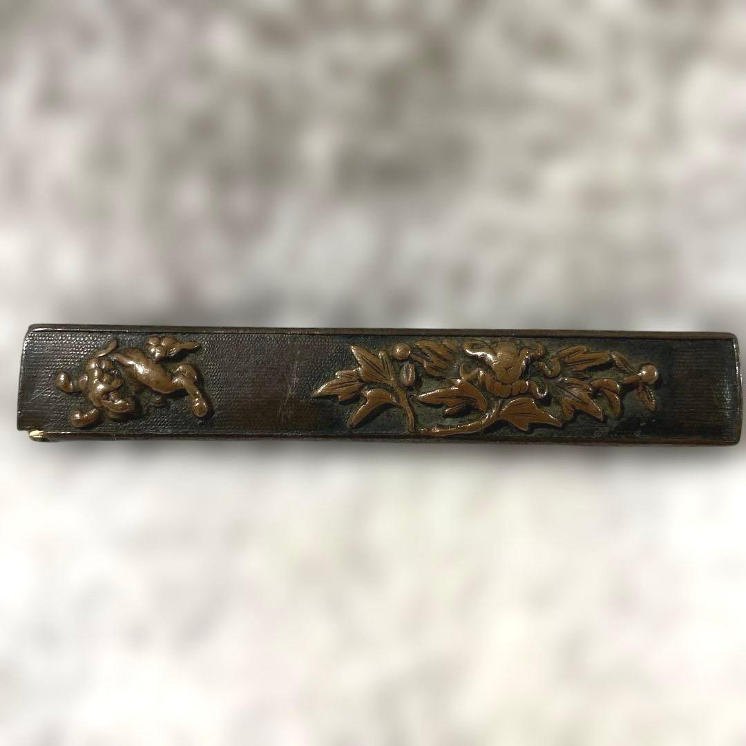 B-16 小柄　柄のみ　武具　刀装具　銅製　日本刀　アンティーク　美術品　工芸品