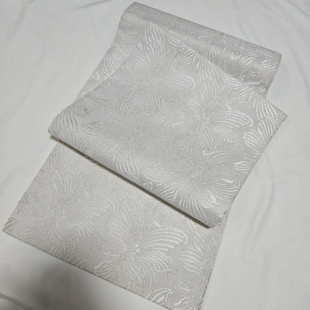 フォーマルなお席～現代振り袖まで 白シルバー袋帯　お仕立て上がり