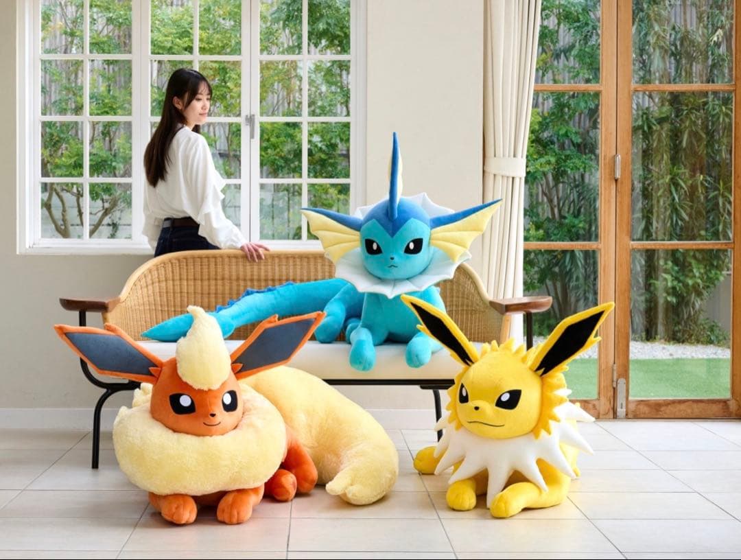 ポケモンセンターぬいぐるみ 等身大 シャワーズ 寝そべり