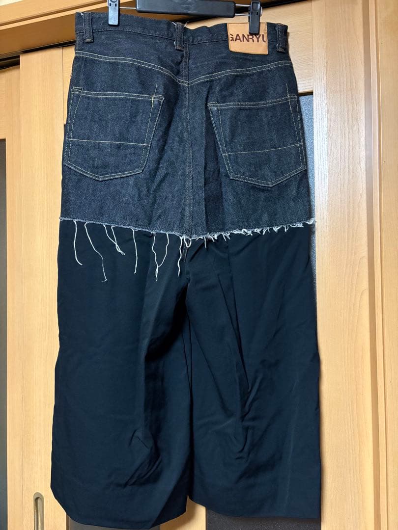 GANRYU 切り替えデニムサルエルパンツ