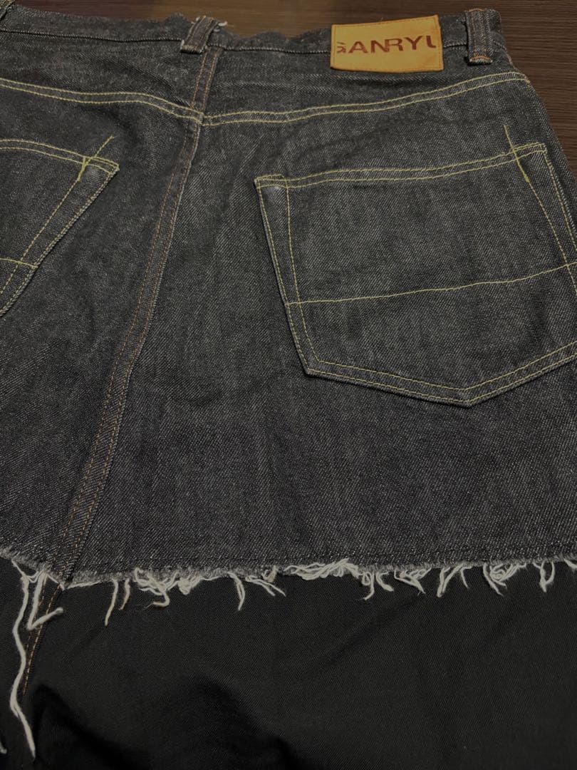 GANRYU 切り替えデニムサルエルパンツ