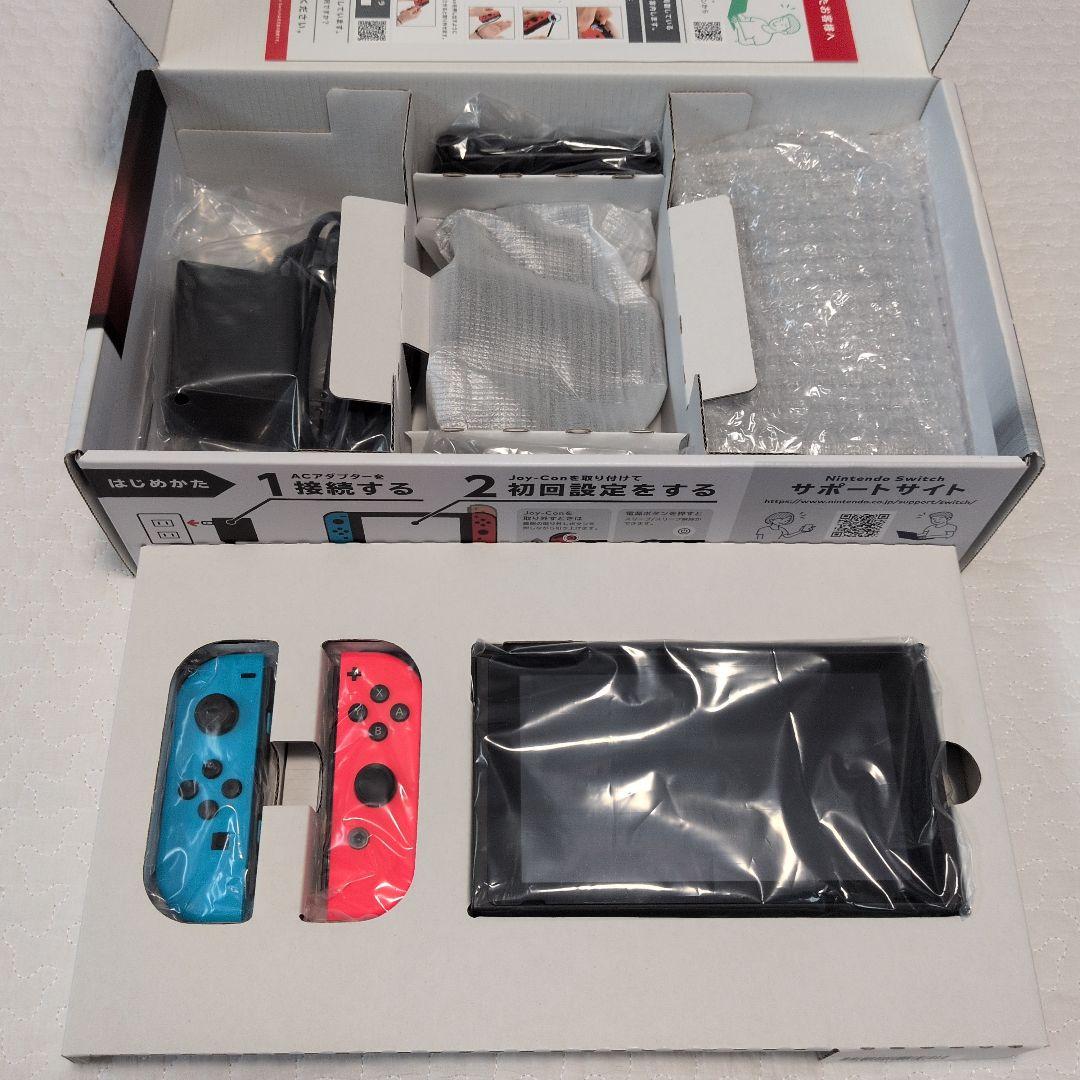 Nintendo Switch 本体 青/赤【初期化済】液晶保護フィルム付