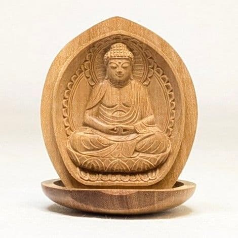 【セール・新品】 香合仏　阿弥陀如来　白檀　仏龕　懐中仏　座弥陀