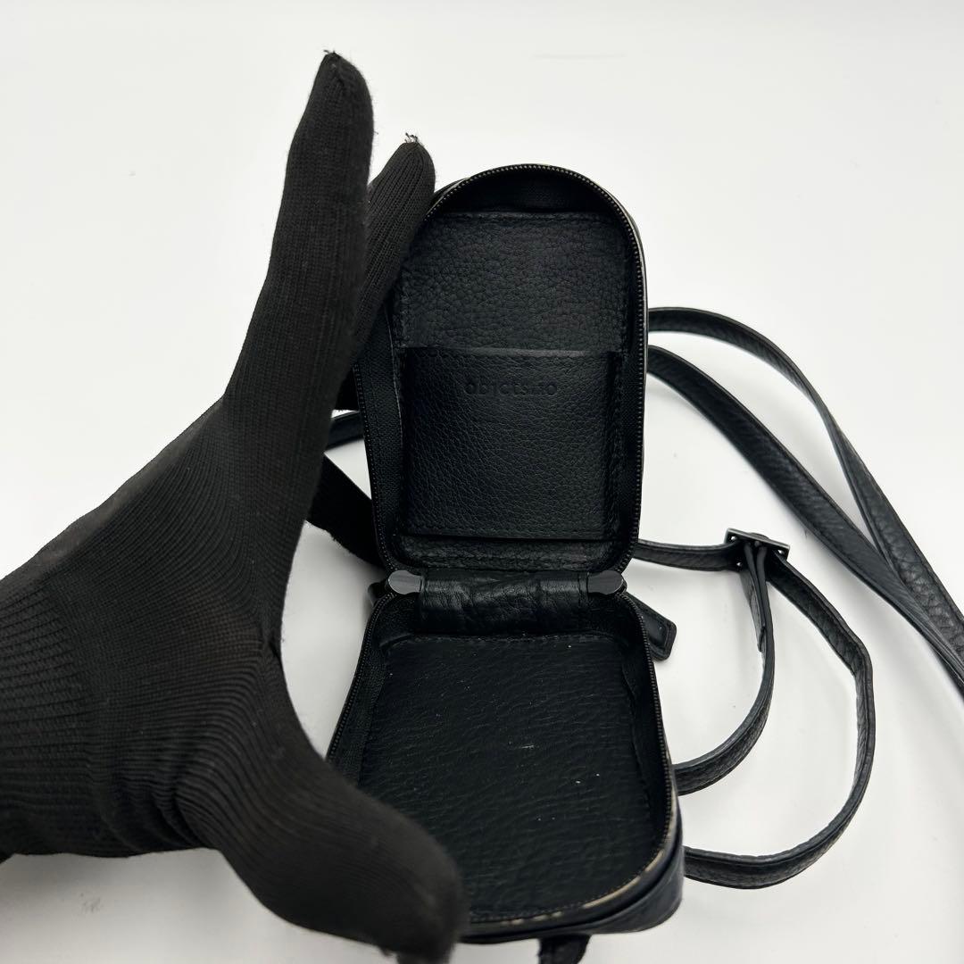 objcts.io マイクロバッグ アジャスタブルレザーストラップ付 ブラック
