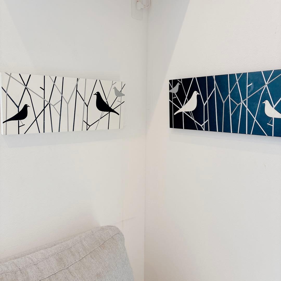 白*湖様 ACTUS 鳥と木のデザイン アートパネル