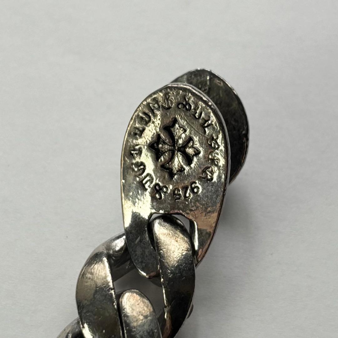 vintage silver925 クロスチェーンブレスレット　ジルコニア