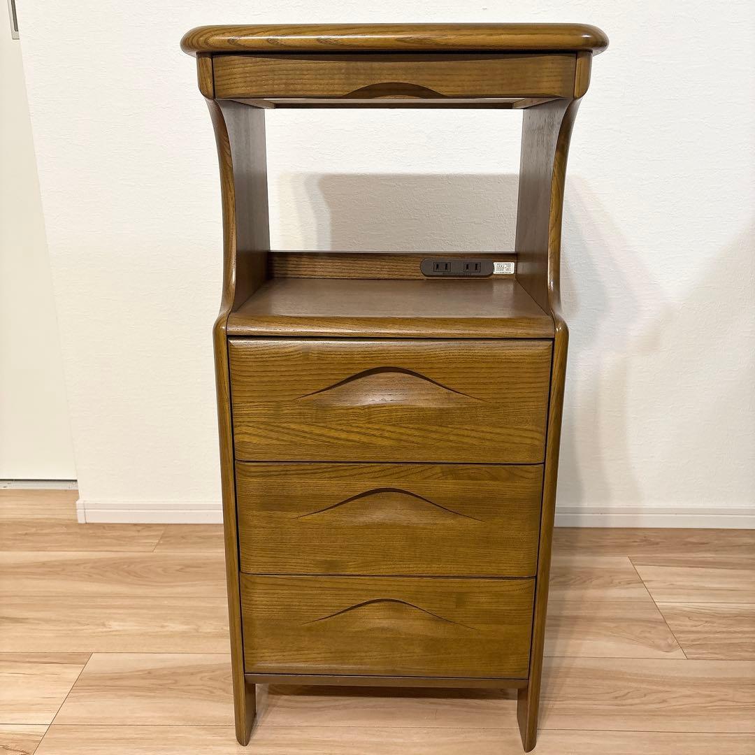 ✨極美品✨ カリモク 電話台 キャビネット コンセント付き 4段引出し 送料無料