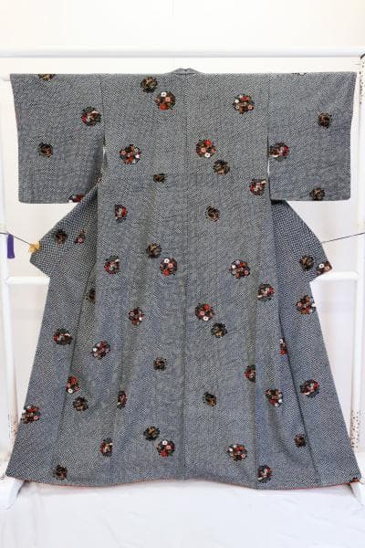 ★専用★未使用品 小紋 総絞り 黒 吉祥文様 身丈161.5cm 裄丈65cm