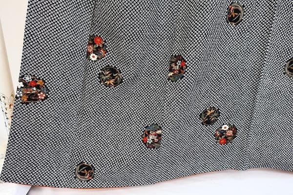 ★専用★未使用品 小紋 総絞り 黒 吉祥文様 身丈161.5cm 裄丈65cm