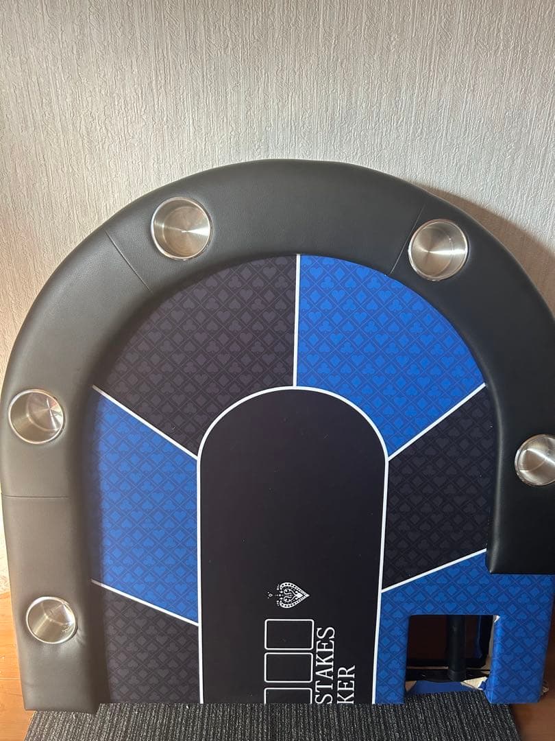 ポーカーテーブル 折り畳み式 青と黒