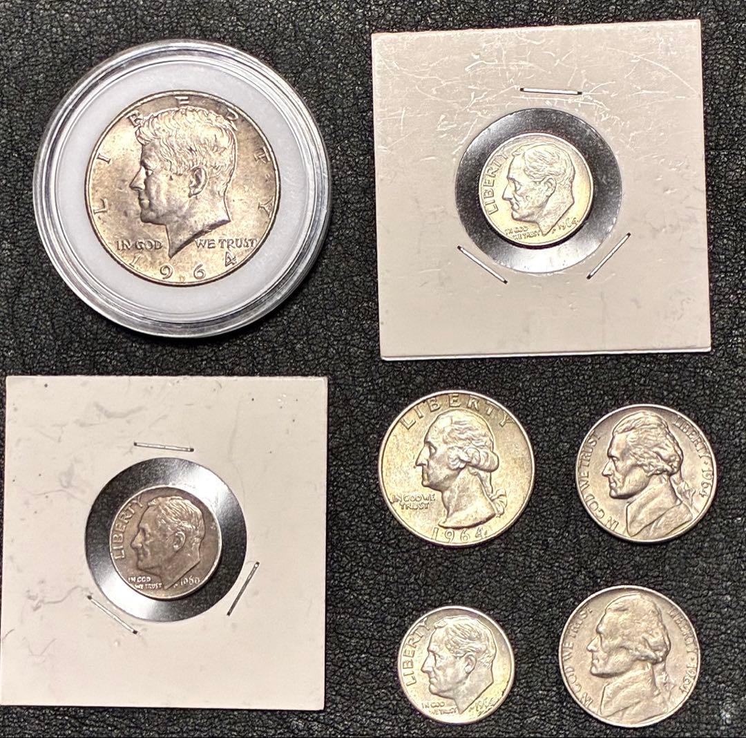 ペ*パ様 1964年 ケネディ ハーフダラー 銀貨 他 銀貨などまとめ売り