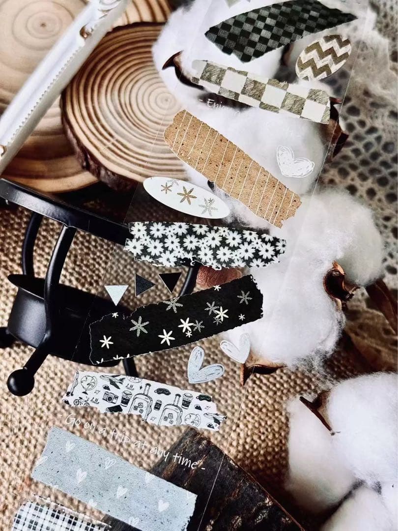 霖蓝汐原创手账《布艺面料》海外マスキングテープ　マステ 【2239】