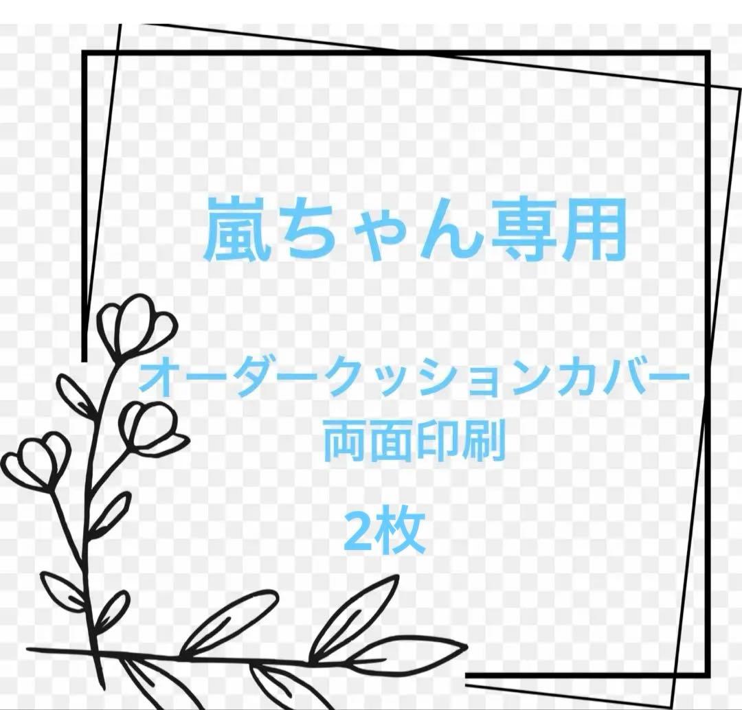 嵐ちゃん専用　オーダークッションカバー　2枚×クッション本体×2個