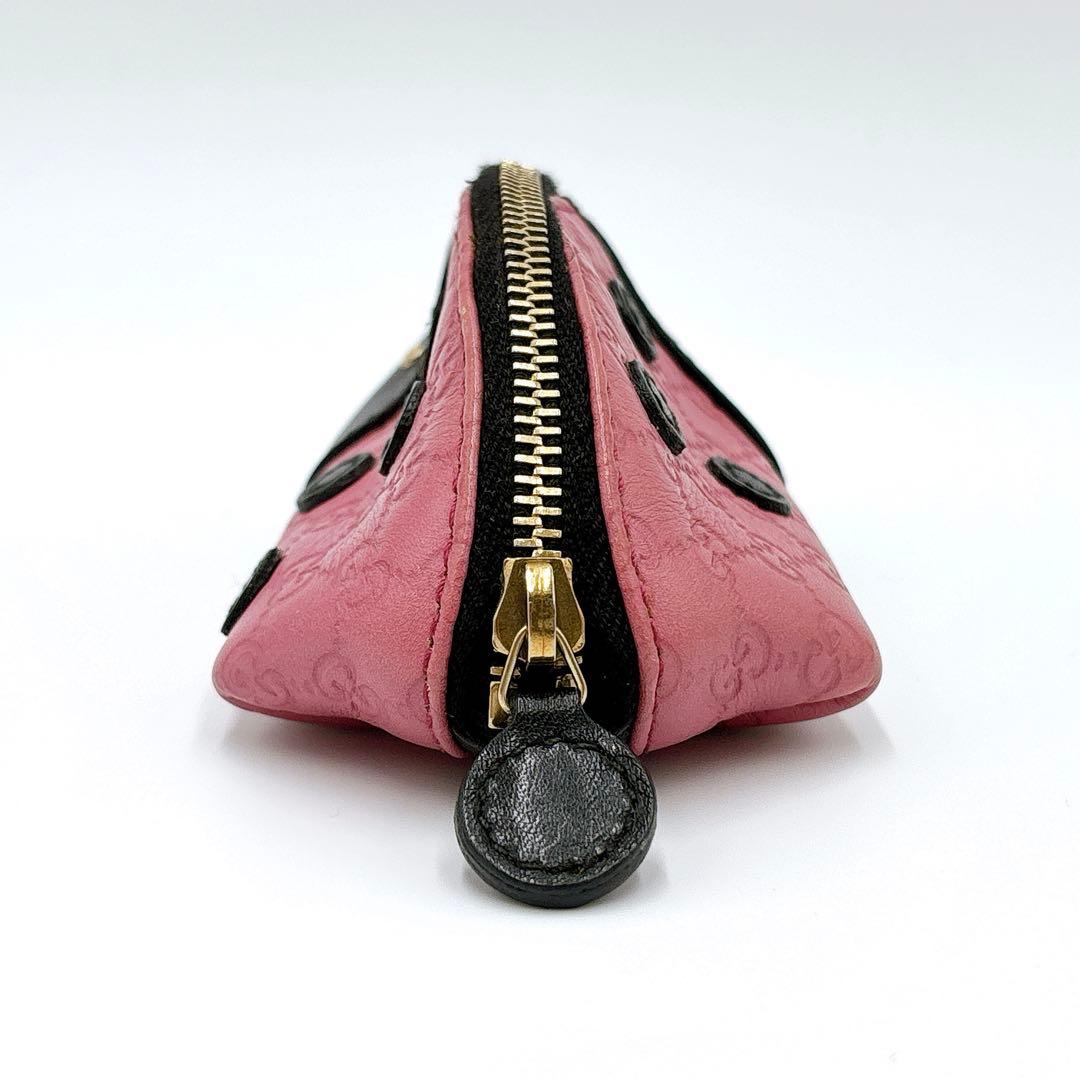 美品 ＊ GUCCI グッチ GGシマ てんとう虫 パース ピンク