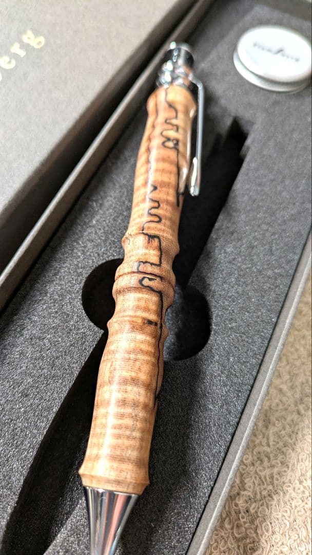 Flamberg　栃縮杢　スポルテッド　サンピューラボールペン＋ツイスト消しゴム