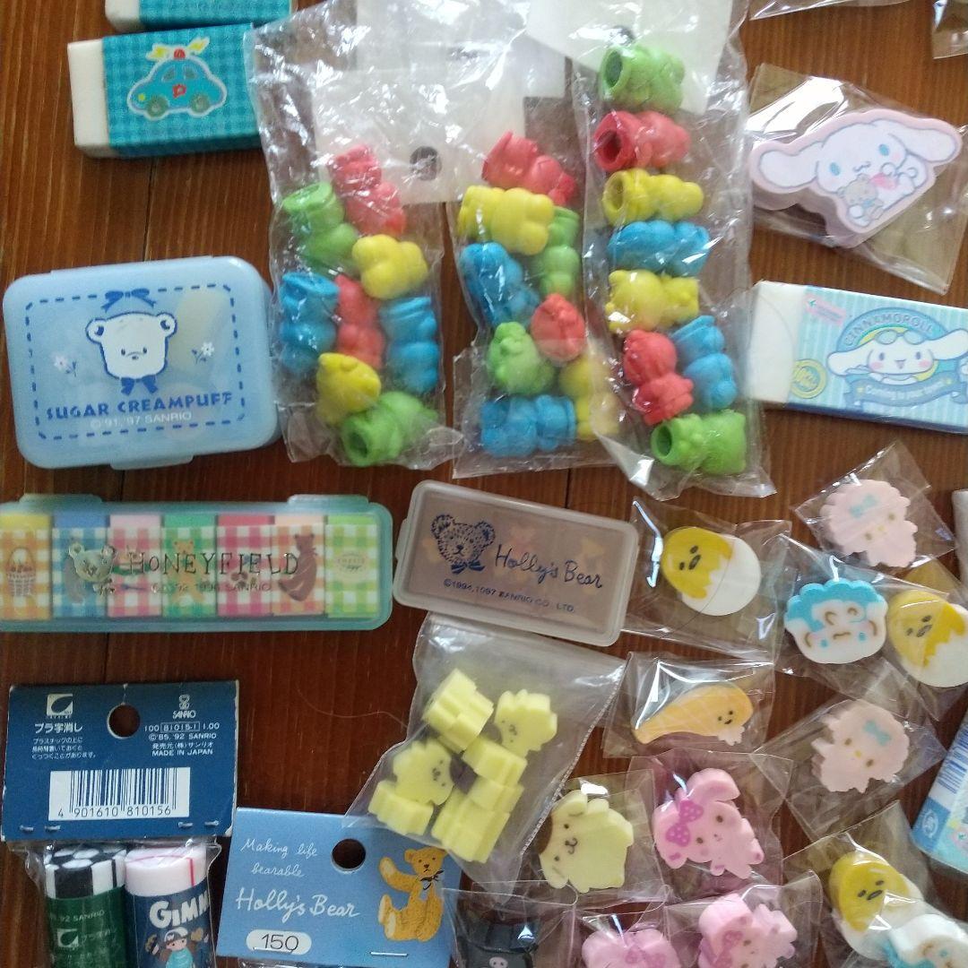 サンリオ　キャラいろいろ　消しゴム100個以上/字消し：レトロキャラ多数