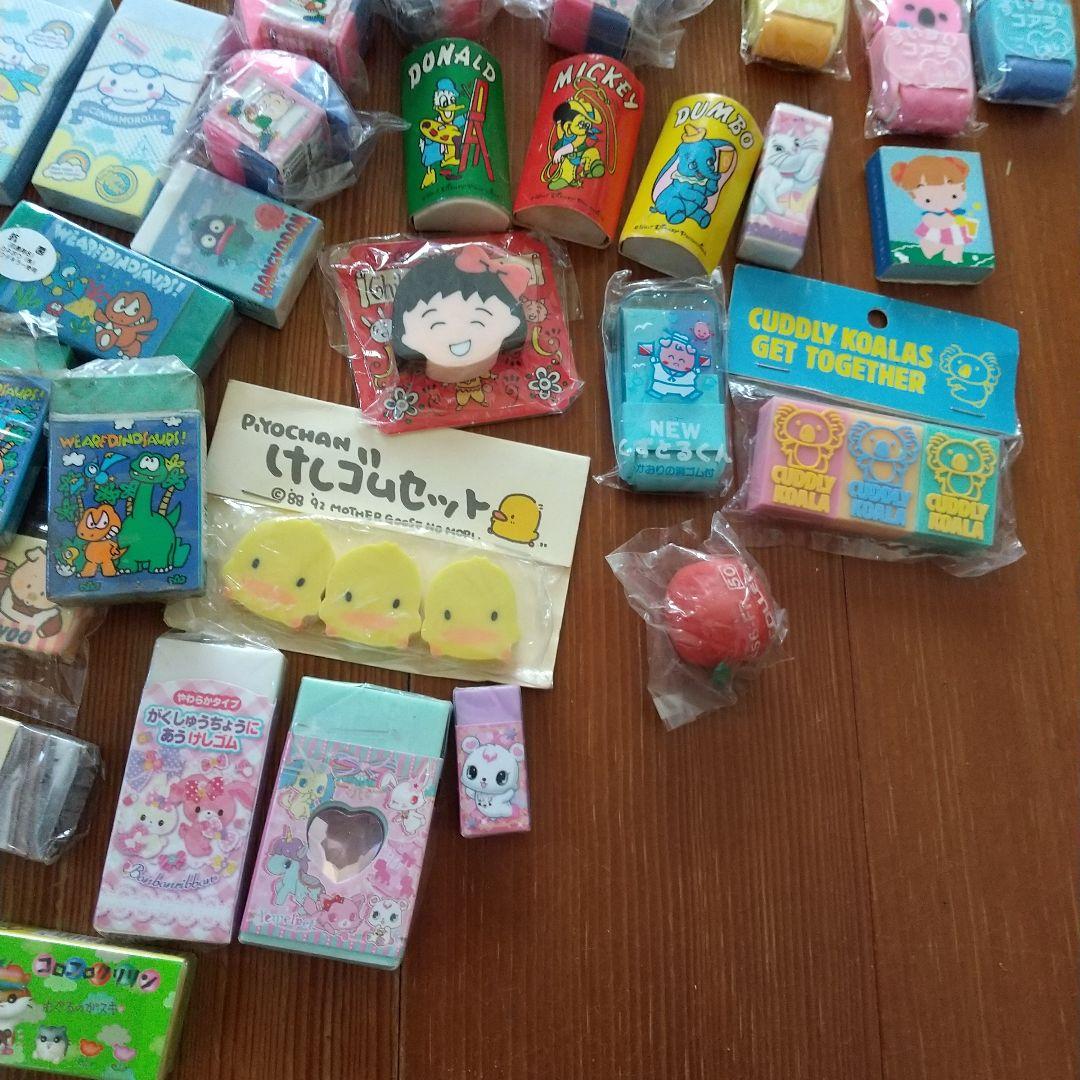 サンリオ　キャラいろいろ　消しゴム100個以上/字消し：レトロキャラ多数