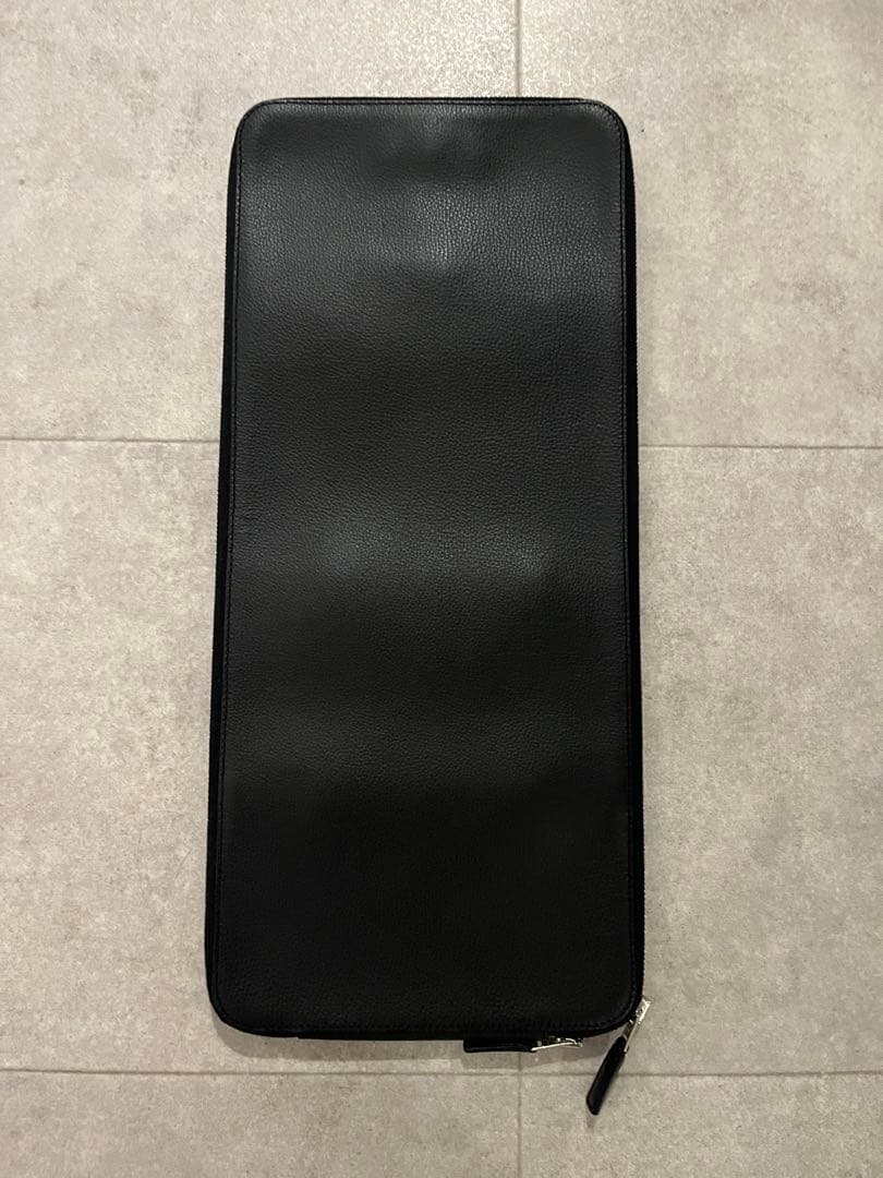 エルメス　ネクタイケース　レザーブラック