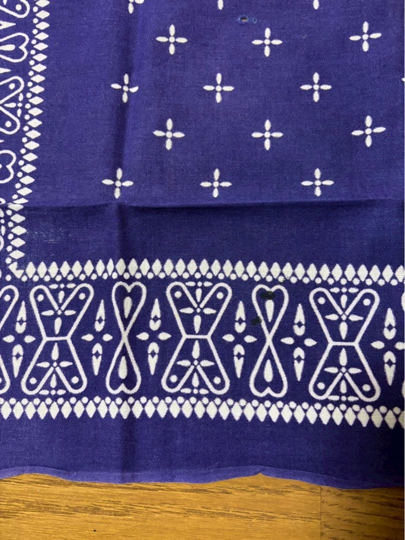 ヴィンテージ　クロスバンダナ ナス紺